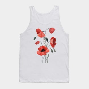 Watercolor poppies Tank Top